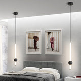 Sword-Shaped Led Hanging Lamp Kit - Modern Acrylic Black/White Suspension Light In Warm/White/3