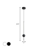 Sword-Shaped Led Hanging Lamp Kit - Modern Acrylic Black/White Suspension Light In Warm/White/3