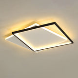 Sleek Dual Flush Mount Simplicity Acrylic Black Led Ceiling Light - Warm/White Lighting