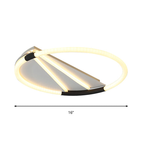 Led Ceiling Flush Light In White With Acrylic Shade - Rectangle/Round/Square Warm/White