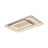 Minimalist Bedroom Led Ceiling Lamp: Multi-Square/Round/Rectangle Flush Light In Black Or White With