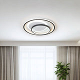Minimalist Bedroom Led Ceiling Lamp: Multi-Square/Round/Rectangle Flush Light In Black Or White With