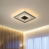 Modern Black Led Flush-Mount Ceiling Lamp With Acrylic Shade - Living Room Light White/3 Color /