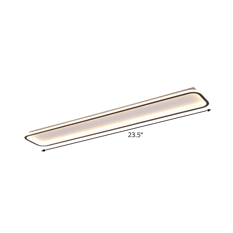 Minimalist Black Led Ceiling Light In Warm/White Available 3 Lengths