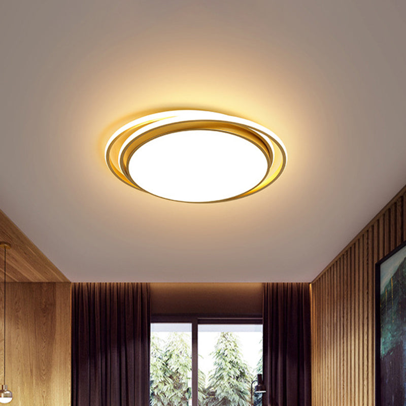 15/19 Extra-Thin Round Flush Mounted Led Ceiling Lamp - Minimalistic Acrylic Design In