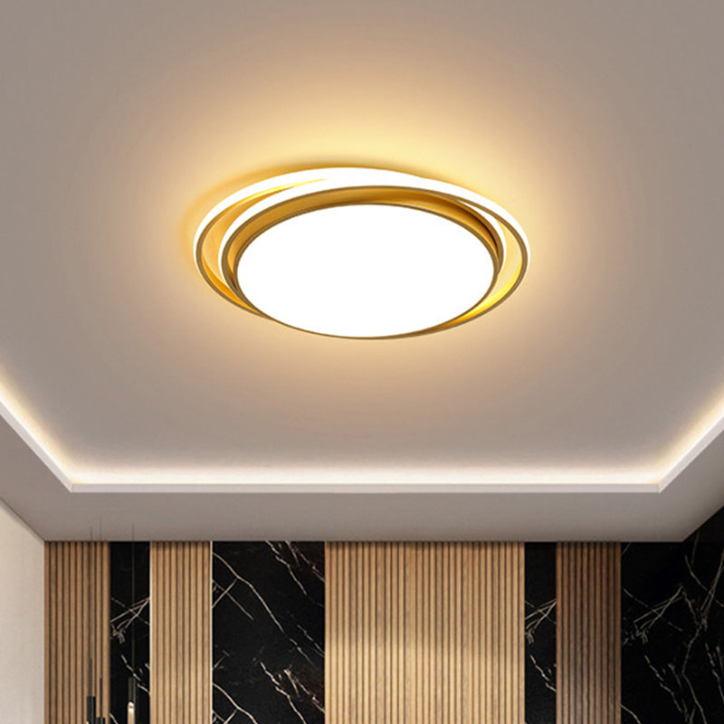 15/19 Extra-Thin Round Flush Mounted Led Ceiling Lamp - Minimalistic Acrylic Design In