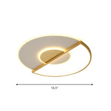 Sleek Circle Led Ceiling Lamp In Super-Thin Design Minimalist Acrylic Gold Flush-Mount Light With