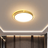 Simplicity Led Ceiling Lamp - Black/White/Gold Round Flush Mount Lighting With Acrylic Shade
