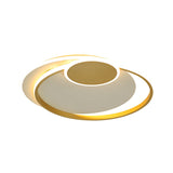 Circle Metal Flushmount Ceiling Light: 16.5’/20.5’ Wide Led Gold In Warm/White/3 Color For Bedroom