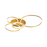 Modernist Led Flushmount Gold Hoop Ceiling Light Acrylic Shade Warm/White 2/3/5-Head
