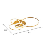 Modernist Led Flushmount Gold Hoop Ceiling Light Acrylic Shade Warm/White 2/3/5-Head