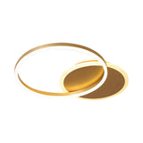 Modernist Led Flushmount Gold Hoop Ceiling Light Acrylic Shade Warm/White 2/3/5-Head