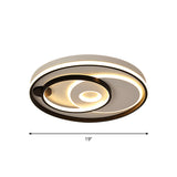 Modern Led Ceiling Light: Black Layered Round/Square/Rectangle Flush Mount With Acrylic Shade