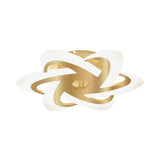 Modern Polished Gold Led Ceiling Lamp For Kids Bedroom - Cloud Circle And Windmill Shape