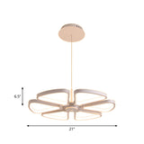 Modern Clover Led Chandelier Pendant In White Metallic Ceiling Suspension Lamp For Living Room
