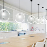 Simple Black Cafe Pendant Lamp With Clear Glass Sphere Shade - 8/10/12 Sizes Available