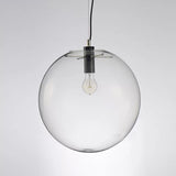 Simple Black Cafe Pendant Lamp With Clear Glass Sphere Shade - 8/10/12 Sizes Available