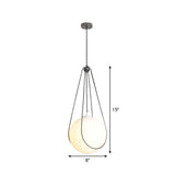 Modern White Glass Teardrop Pendant Light - 1 Nickel Finish 8/10/12 Width Ideal For Restaurants