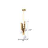 Stylish Cream Glass Ball Pendant Lamp With Gold Finish - Modern Dining Table Suspension Light