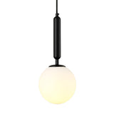 Postmodern Hanging Light: Ball Bedroom Pendant With Clear Water/White Glass & 1 Bulb In Black/Gold