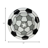Tiffany Style Glass Football Shade Ceiling Light - Flush Mount In White For Childs Bedroom