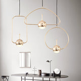 Modern Led Pendant Ceiling Light In Rose Gold Round/Triangle/Rectangle Shape With Acrylic Dome Shade