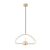 Modern Led Pendant Ceiling Light In Rose Gold Round/Triangle/Rectangle Shape With Acrylic Dome Shade