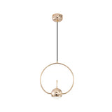 Modern Led Pendant Ceiling Light In Rose Gold Round/Triangle/Rectangle Shape With Acrylic Dome Shade
