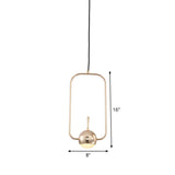 Modern Led Pendant Ceiling Light In Rose Gold Round/Triangle/Rectangle Shape With Acrylic Dome Shade