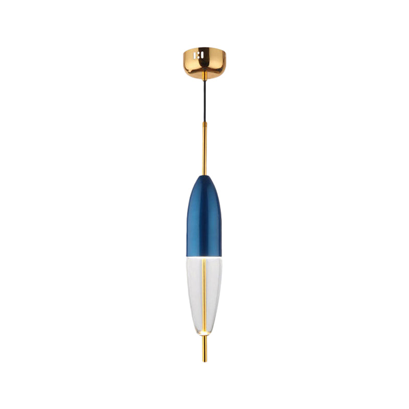 Blue Jar Pendant Ceiling Light With Clear Bottom Glass Shade - Postmodern Style
