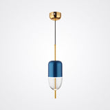 Blue Jar Pendant Ceiling Light With Clear Bottom Glass Shade - Postmodern Style