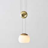 Hemisphere Frosted Glass Pendant Light Kit - Postmodern Single Rose Gold/Gold Ceiling Hang