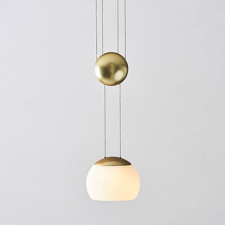 Hemisphere Frosted Glass Pendant Light Kit - Postmodern Single Rose Gold/Gold Ceiling Hang