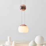Hemisphere Frosted Glass Pendant Light Kit - Postmodern Single Rose Gold/Gold Ceiling Hang Gold