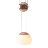 Hemisphere Frosted Glass Pendant Light Kit - Postmodern Single Rose Gold/Gold Ceiling Hang