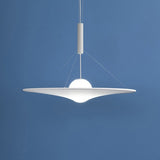 Designer Cream Ball Glass Trumpet Pendant Light Fixture With Flared Shape - 1-Bulb White Suspension