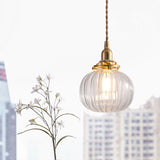 Modern Brass Pendant Light With Elliptical Blue/Clear/Green Glass Shade For Dining Room Ceiling