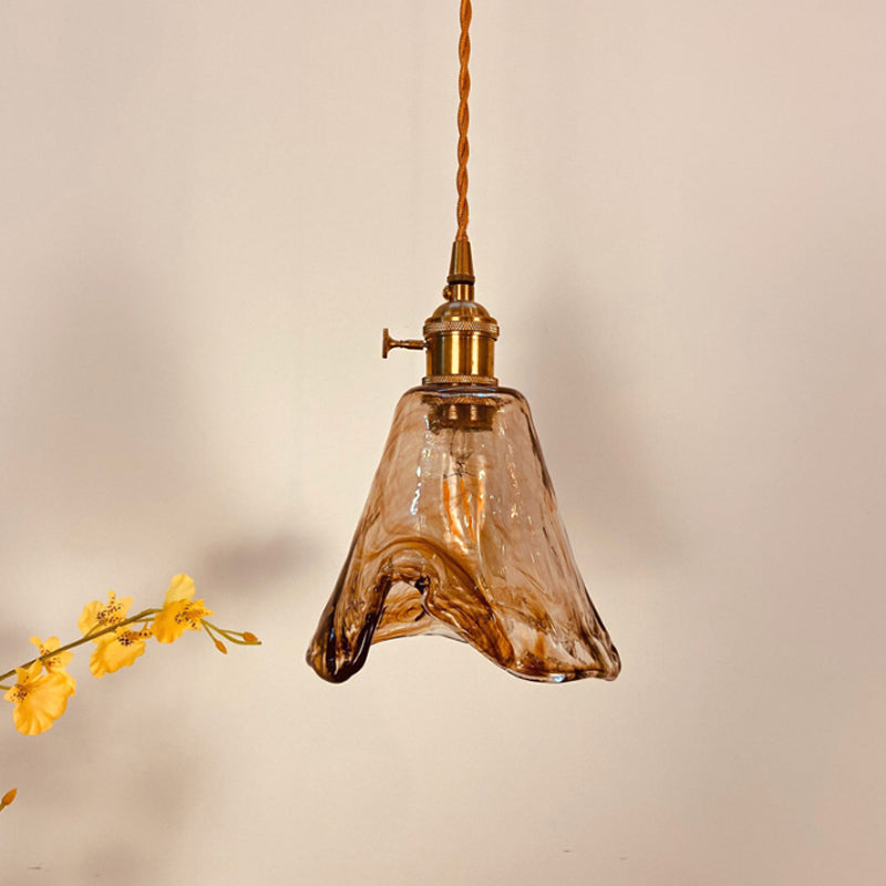 Modernist Alabaster Glass Pendant Light With Brass Finish For Dining Room Trapezoid/Cone/Cuboid
