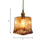 Modernist Alabaster Glass Pendant Light With Brass Finish For Dining Room Trapezoid/Cone/Cuboid