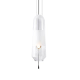 Postmodern Black Bedroom Pendant With Clear/Smoke/Amber Glass Shade