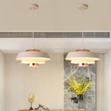 Modern 3-Tier Round Hanging Pendant Light In Metallic Black/White & Rose Gold Led Ceiling Fixture
