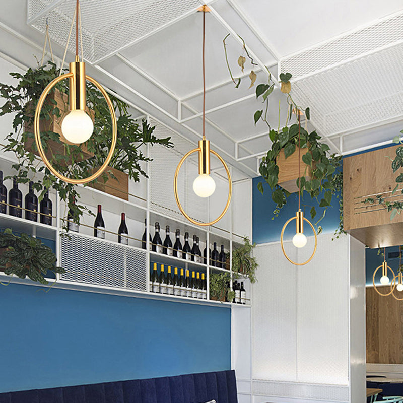 Unique Gold Suspension Pendant With Clear Glass For Restaurants - Postmodern Design / B