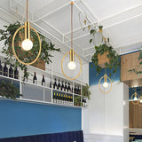 Unique Gold Suspension Pendant With Clear Glass For Restaurants - Postmodern Design / B