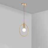 Unique Gold Suspension Pendant With Clear Glass For Restaurants - Postmodern Design