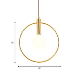 Unique Gold Suspension Pendant With Clear Glass For Restaurants - Postmodern Design