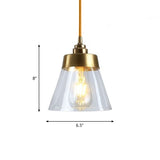 Unique Gold Suspension Pendant With Clear Glass For Restaurants - Postmodern Design