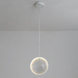 Simplicity Glass Lens Pendulum Light - White Hanging Pendant For Bedroom 8/10/12 Wide 1 Bulb