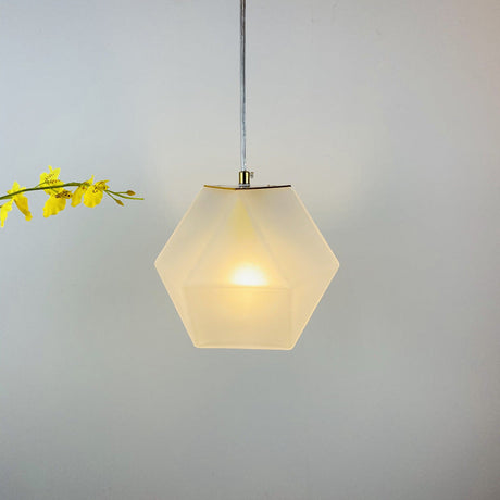Modern Geometric Pendant Light - White/Smoke Grey/Rose Gold Glass Ideal For Dining Room Ceiling