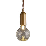 Minimalistic Single-Bulb Gold Lattice Glass Pendant Light