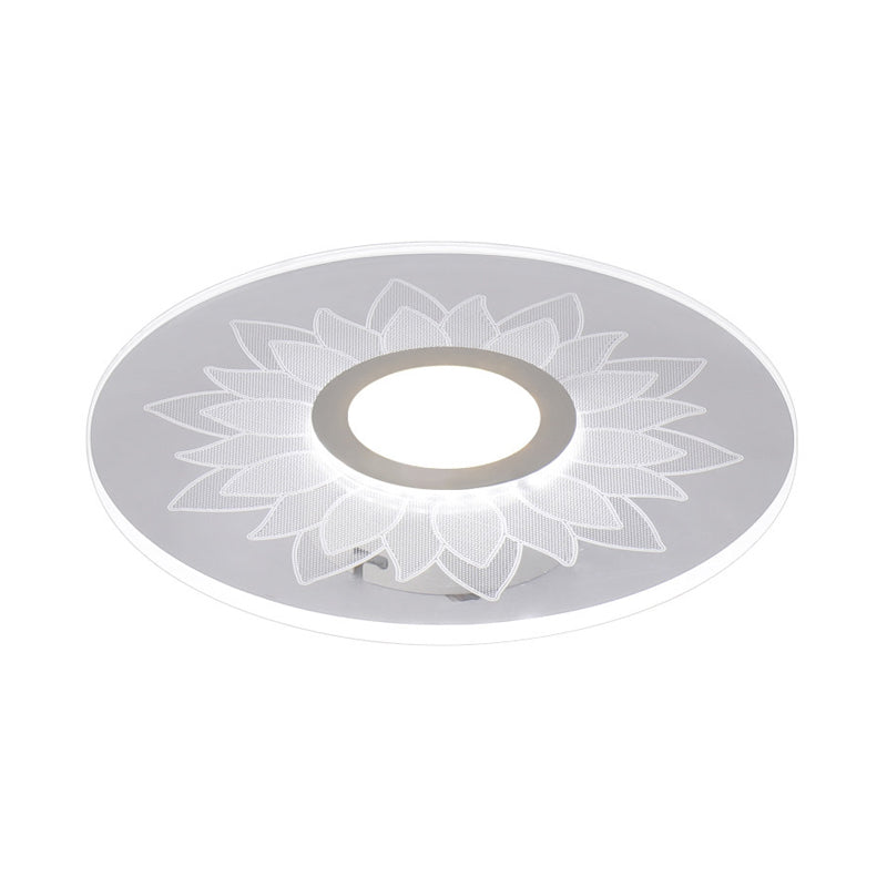 Kids Cartoon Led White Ceiling Lamp With Acrylic Flower Design